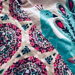 Gymboree Long Sleeve Shirt with Peacock Design - Pink and Teal. Matching legg